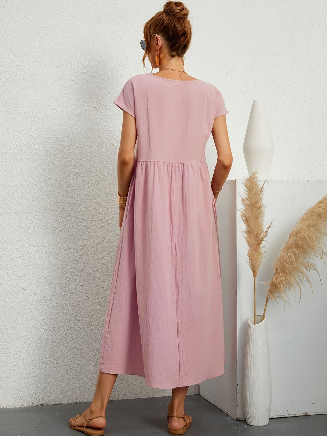 Rosa | Lässiges Leinenkleid