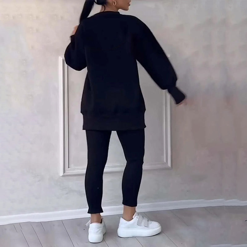 Lena™ | Damen Freizeit-Sweatshirt- und Leggings-Set